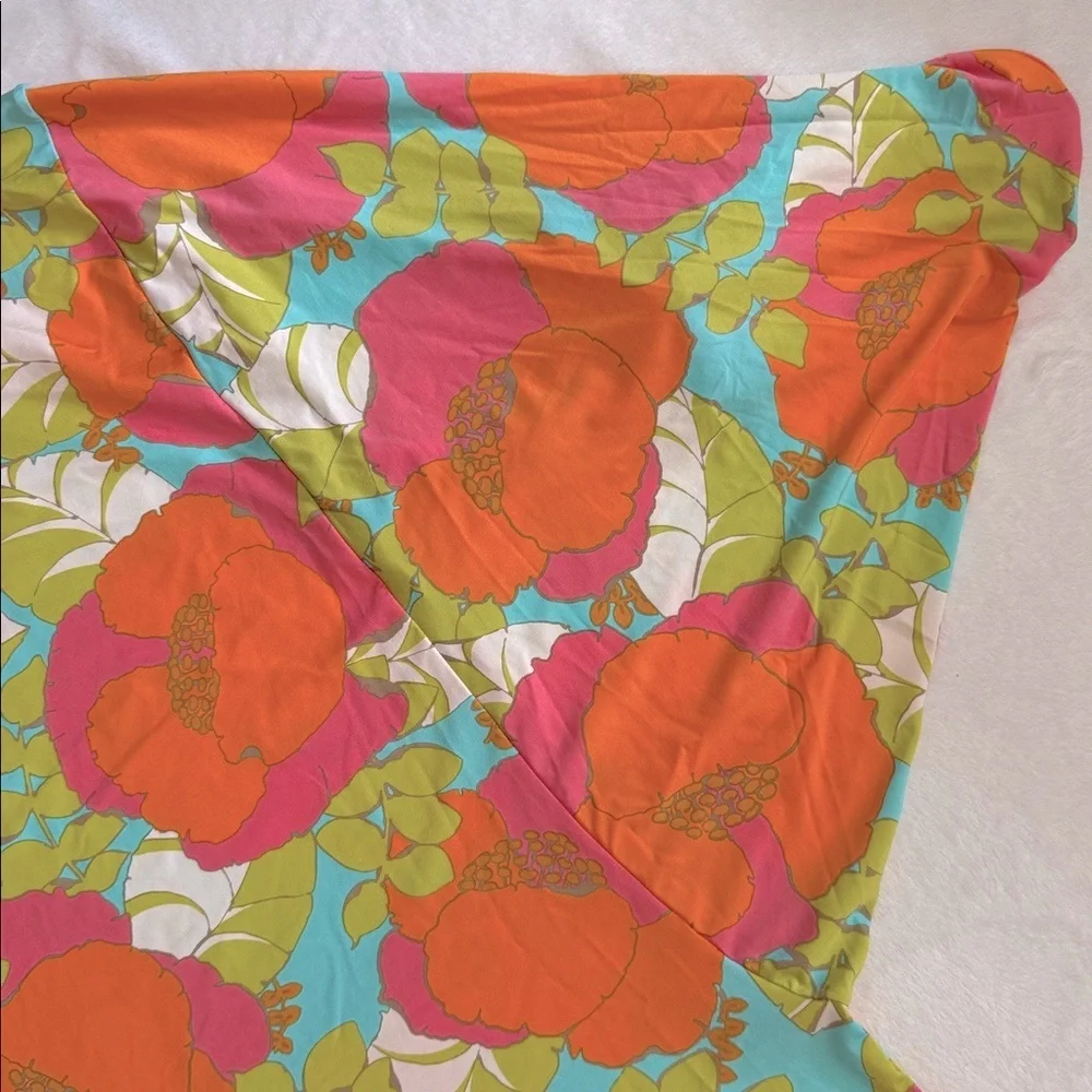 Trina Turk | Playa De Flor Tropical Floral Print Tunic Coverup Mini Dress (M) - Picture 14 of 16